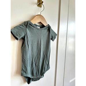 Kate Quinn Bamboo Sage Green Short Sleeve Bodysuit - 3-6 Mo